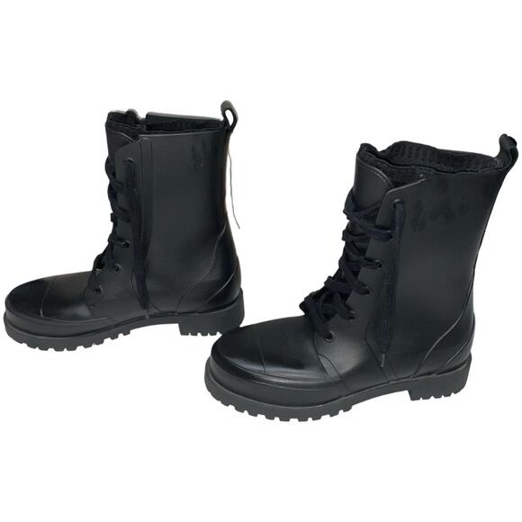Porte & Paire Black Rubber Rain Boots    Size: US 9 - Picture 4 of 8